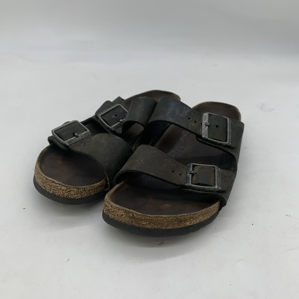 Birkenstock Sandals Womens 9 Mens 7 Brown Leather Comfortable Footbed Slides 260